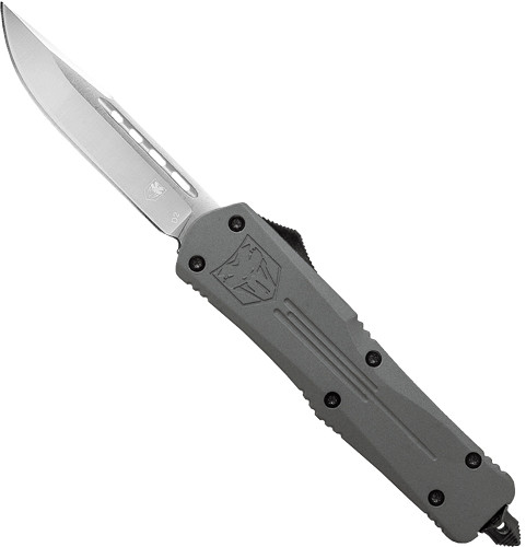 CobraTec Medium FS3 OTF Gray 3" D2 Drop Point Knife - MGYFS3DNS