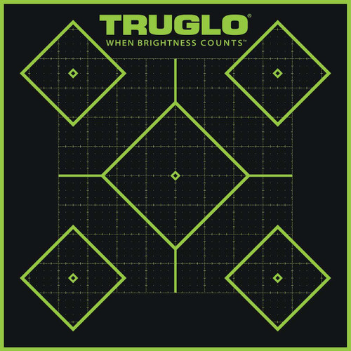 Truglo Tru-See Self Adhesive Targets - 5 Diamond 12x12 Green 12 Pack
