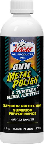 LUCAS OIL 16OZ GUN METAL POLSH TUMBLER MEDIA ADDITIVE LIQUID