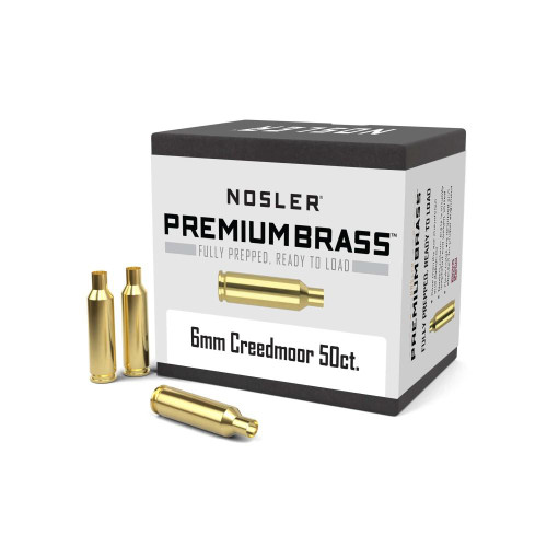 Nosler Premium Brass Unprimed Cases 6mm Creedmoor Rifle 50 Count - 10229