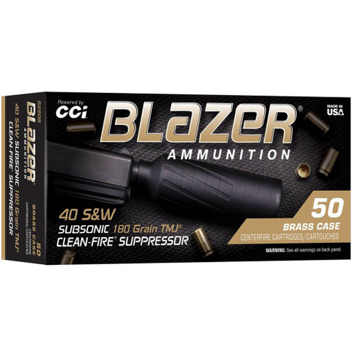 CCI Blazer Clean Fire Suppressor Pistol Ammo 40 S&W 180 gr. TMJ 50-Round