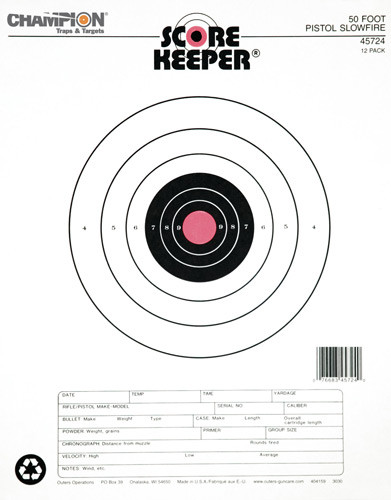 Champion Scorekeeper 50 FT Pistol Slowfire Orange/Black 12-PK