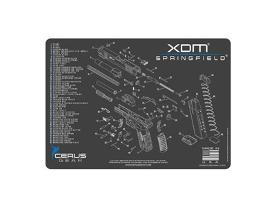 Cerus Gear Springfield XDM Schematic Promat Charcoal Gray-Cerus Blue - HMSPGXDMSCHGRY