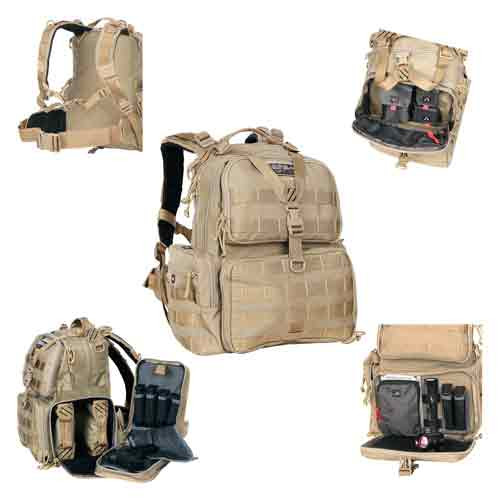 GPS Tactical Range Backpack W/Waist Strap Tan Nylon