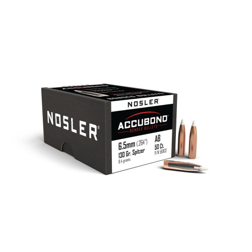 Nosler AccuBond Rifle Bullets 6.5mm .264" 130 gr Sbt-Acb 50/ct