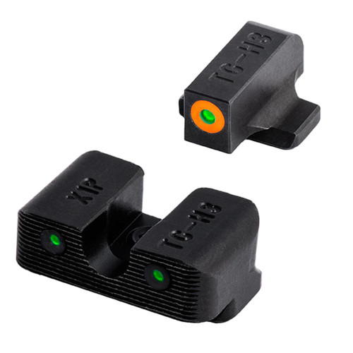 TruGlo Tritium Pro Black Green Orange Outline Front Sight Rear - TG231G1MC