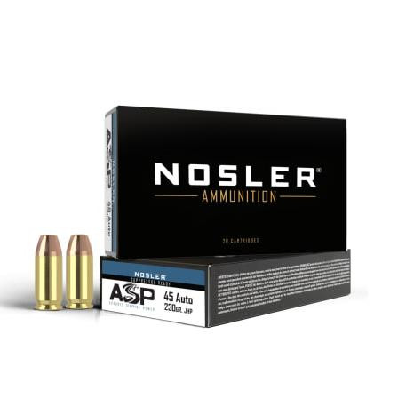 Nosler ASP Suppressor Ready Handgun Ammunition .45 ACP 230gr JHP 50/ct