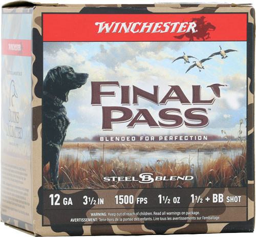 Winchester Final Pass 12GA 3" 1-1/2OZ #BB & 1.5 25-Round 10BX/CS