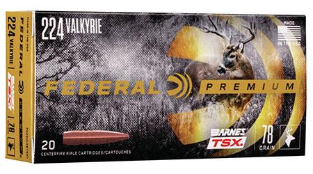 Federal 224 Valkyrie Ammo 78gr Barnes TSX 20 Rounds - P224VLKBTSX1