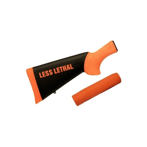 Hogue Overmolded Shotgun Stock with Forend -12 Gauge Less Lethal Orange - 08742