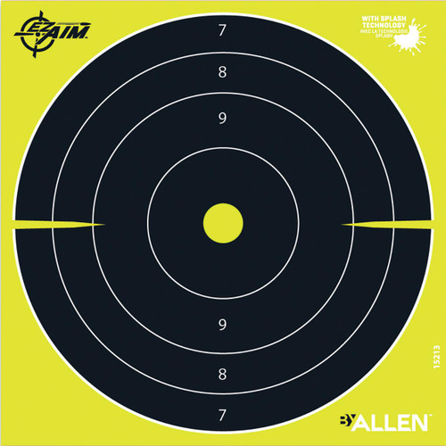 Allen EZ Aim Non-Adhesive Splash Bullseye 8x8- 25 Count Targets - 15213