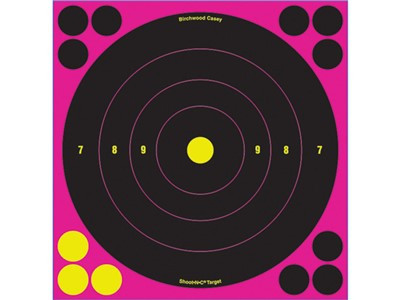 Shoot N C 8" Bull's-eye Pink Reactive Targets - 6
