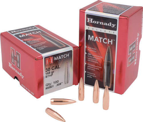 HORNADY BULLETS 30 CAL .308 168GR JHP-BT 100CT 15BX/CS