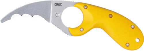 CRKT Bear Claw 2.39" Yellow W/ Veff Serrations Belt Clip