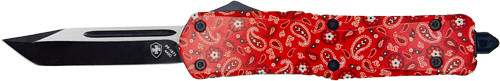 Templar Knife Small OTF Red Bandana 2.75" Black Tanto