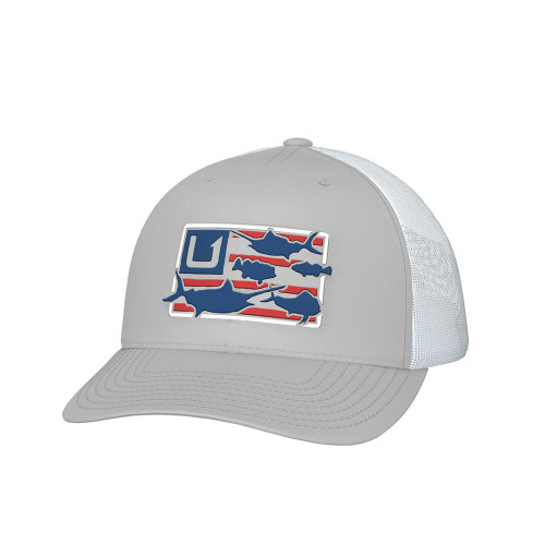 HUK Trophy Flag Trucker Hat Light Gray - H3000470-034-1