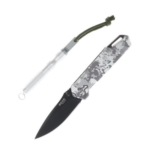 Bear & Son Cutlery Son Edge Folding Knife 3" Drop Point Blade Truetimber White - 71835