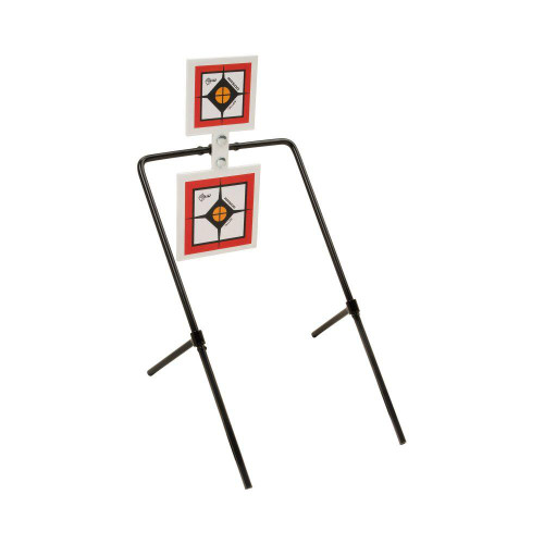 The Allen Company EZ-Aim Hardrock AR500 Square Spinner Targets & Stand for Rimfire Rounds Centerfire Pistols 9.5"W x 22.75"H White/Red/Black