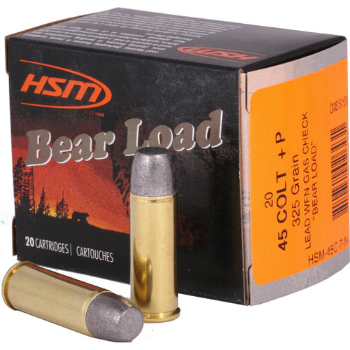 Hunting Shack DBA HSM Munitions Bear Load Hard Cast Handgun Ammunition .45 Colt 325gr WFN Gas Check 20/ct