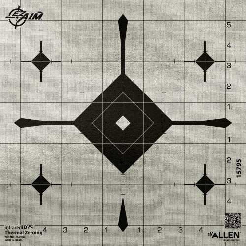 The Allen Company EZ Aim Thermal ID Grid Bullseye Paper Target 12" x 12" - Gray