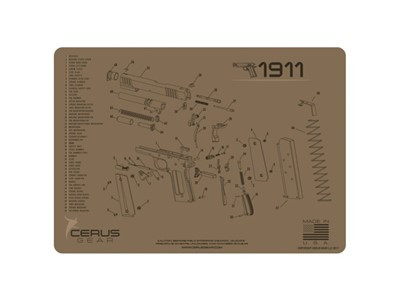 1911 Schematic Handgun Promat - Coyote Tan