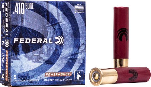 Federal Power-Shok 410 2.5" 1/4OZ Rifled Slug 5-Round 50BX/CS