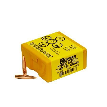 Berger Hybrid Target HPBT 7mm .284 180gr, 100 Count - 60-28407