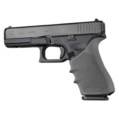 Hogue HandAll Beavertail Handgun Grip Sleeve for Glock 17 Gen 1-2-5 Slate Gray - 17022