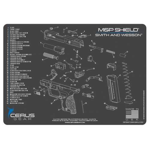 Gear M&P Shield Schematic Promat - Charcoal Gray/Cerus Blue