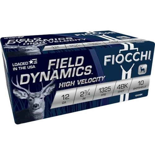 Fiocchi Nickel-Plated Buckshot 12 ga 2 3/4" Max 27 plts #4B 10/ct