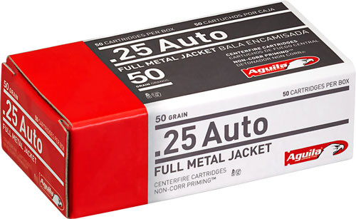 Aguila 25 ACP 50gr Fmj-Rn 50-Round 20BX/CS
