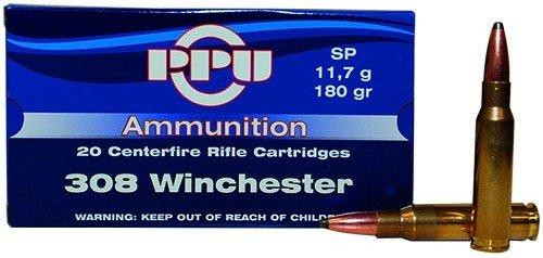 PPU Rifle Ammunition .308 Win 180 gr SP 20/ct