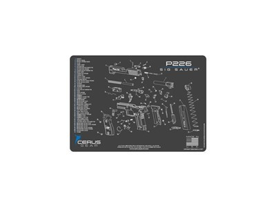 Cerus Gear Sig Sauer P226 Schematic Handgun Promat Charcoal Gray-Cerus Blue - HMSIG226LSCHGRY