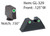 Ameriglo Amerigo Custom Combination Tall Suppressor Height Set - All Glock Models Except 42 43 / Front Tritium Green / Outline -White / Rear