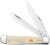 Case Trapper Folding Clip Point/Spey Plain Mirror Polished Tru-Sharp Stainless Blade Smooth Natural Bone Handle