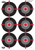 Birchwood Casey Dirty Bird Multiple Bullseye Tagboard Hanging Pistol 12" x 18" Black/Red/Gray White Impact Splatter 8 Per Pkg