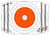 EZ-Aim Bullseye Paper Hanging 12" x 12" White/Orange 12 Count Targets - 15496