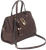 Bulldog Satchel Style Purse Chocolate Brown Leather