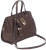 Bulldog Satchel Style Purse Chocolate Brown Leather