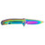 Kershaw Outcome 2.80" Folding Drop Point Plain Polished Rainbow PVD 8 Cr13 MoV - 2044RBW