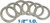 YHM BARREL SHIM SET 1/2" I.D. SET OF 6