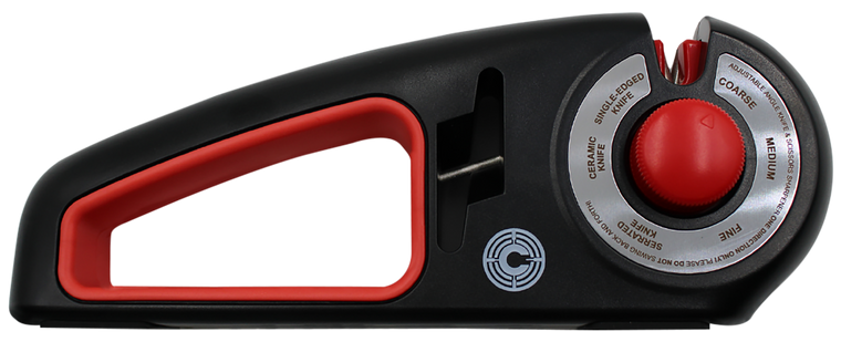 Caliber Gourmet Knife Sharpener Adjustable Black/Red, Carbide/Ceramic