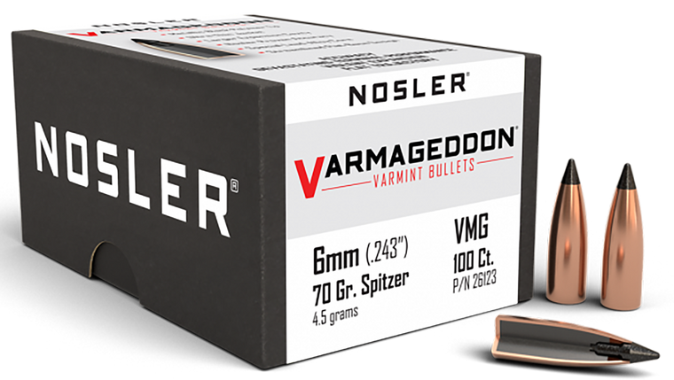 Nosler Varmageddon 6mm 70gr Flat Base Tipped