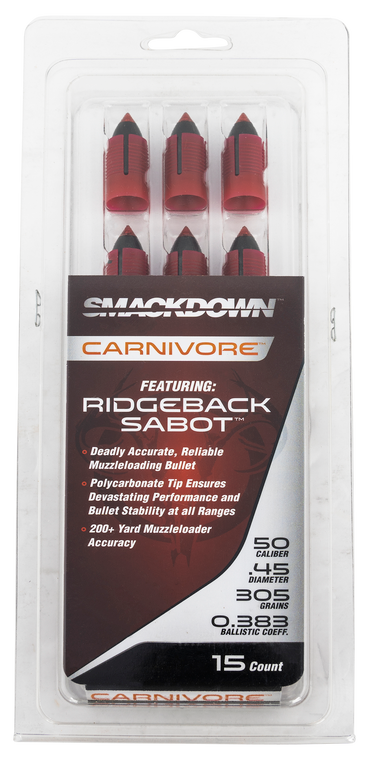 Traditions Smackdown Carnivore 50Cal 305gr 15/Box