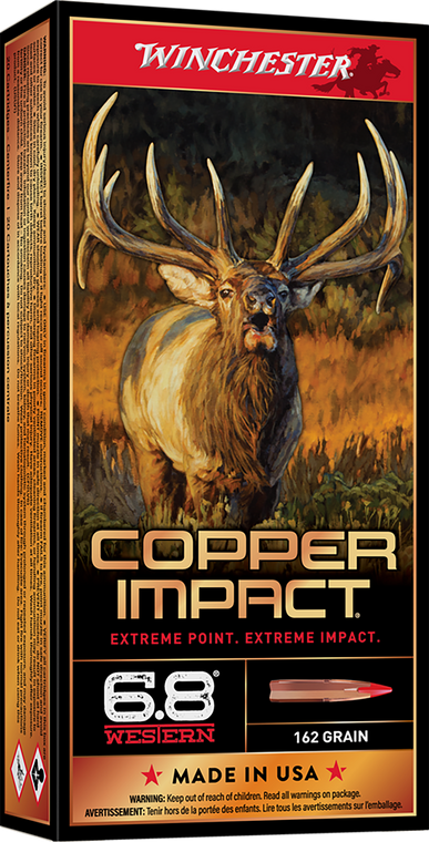 Winchester Ammo Copper Impact 6.8Western 162gr Copper