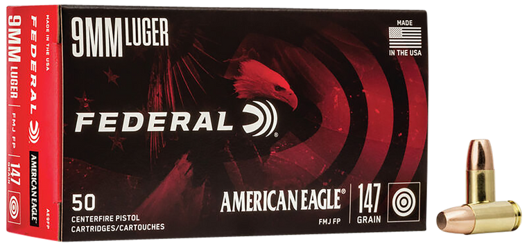 Federal American Eagle Handgun 9mmLuger 147gr Full