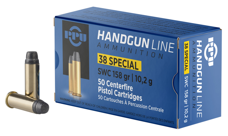 PPU Handgun 38Special 158gr Semi Wadcutter 50