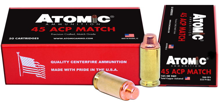 Atomic Ammunition Match Precision Craft 45ACP 185gr