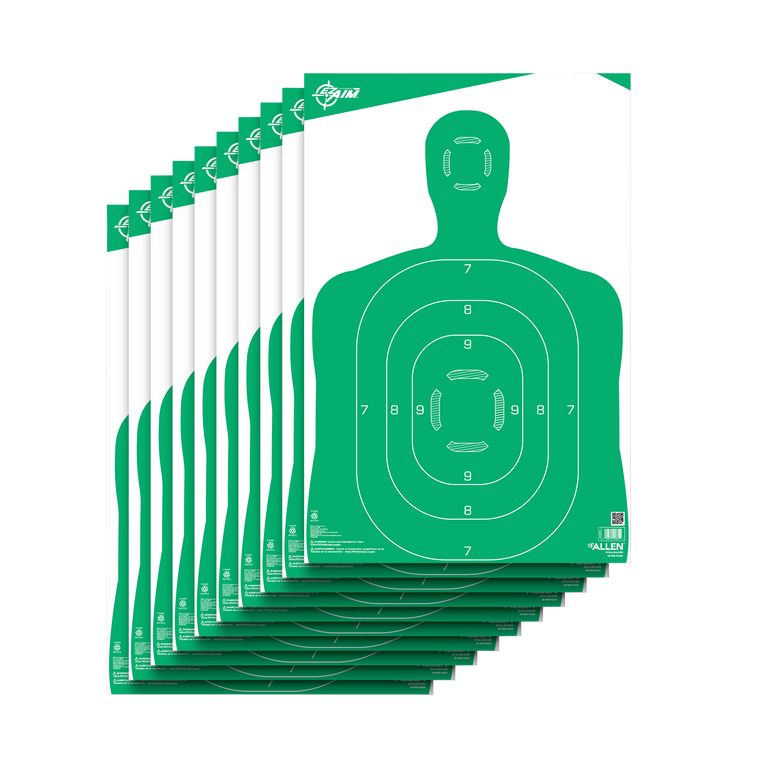 EZ-Aim Silhouette Green/White 12"x18" 10 Per Pack