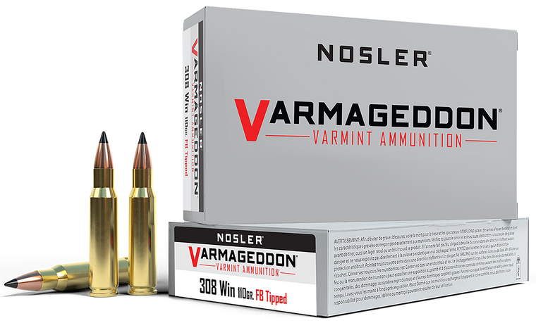 Nosler Varmageddon 308Win 110gr Flat Base Tipped